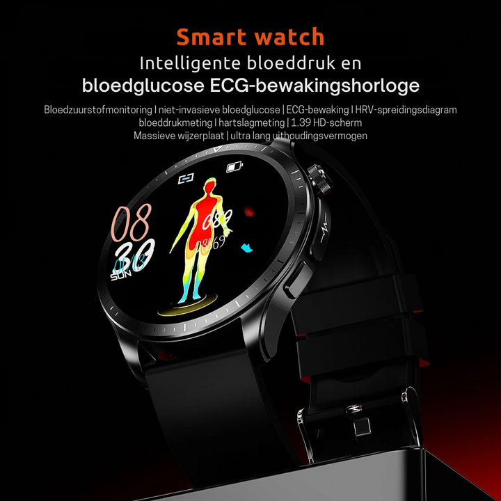 Ultimate GlucoMeter | Beste bloedsuiker horloge op de markt - Glucose meter zonder prikken