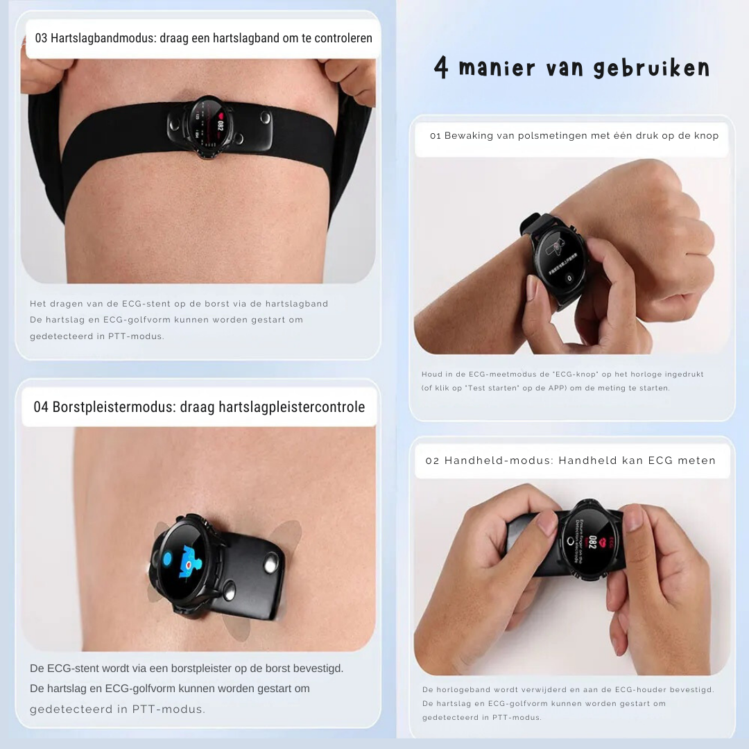 Ultimate GlucoMeter | Beste bloedsuiker horloge op de markt - Glucose meter zonder prikken